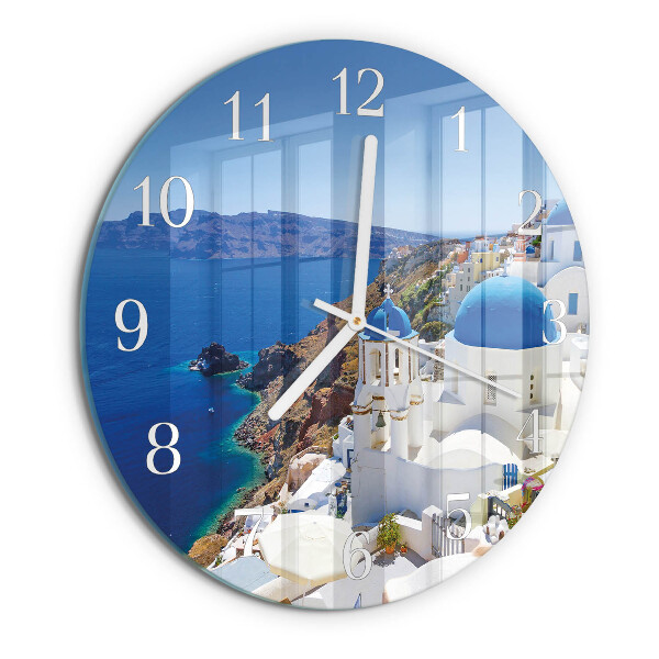 Horloge ronde Santorin