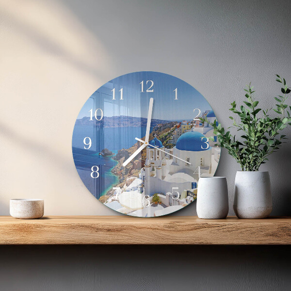 Horloge ronde Santorin