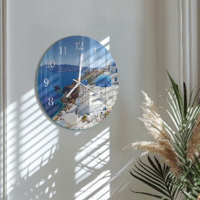 Horloge ronde Santorin