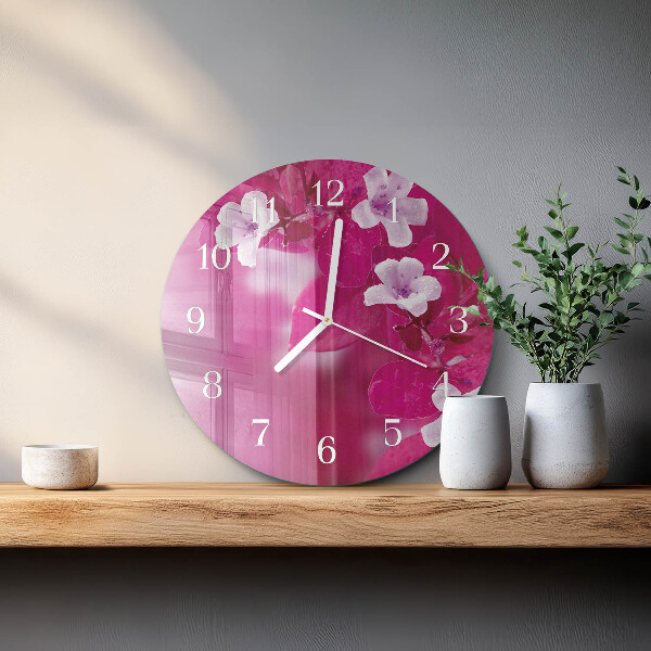 Horloge ronde Fleurs