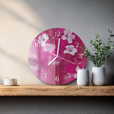 Horloge ronde Fleurs