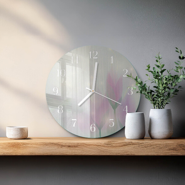Horloge ronde Fleurs