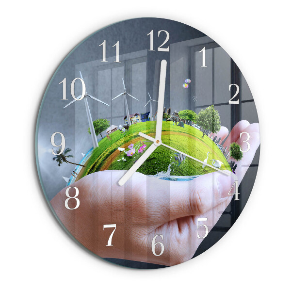 Horloge ronde Main Terre