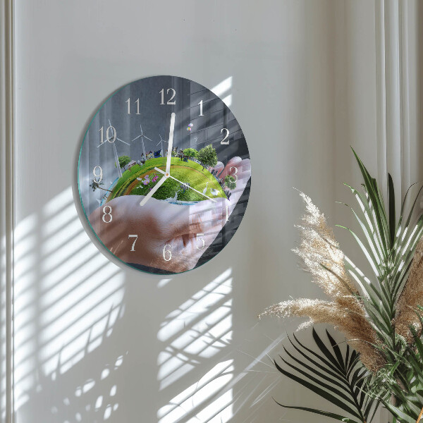 Horloge ronde Main Terre