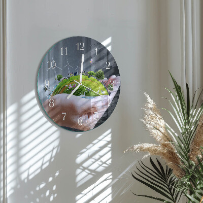 Horloge ronde Main Terre