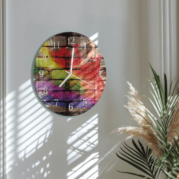 Horloge ronde Brique
