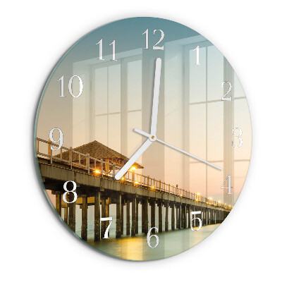 Horloge ronde Passerelle en bois