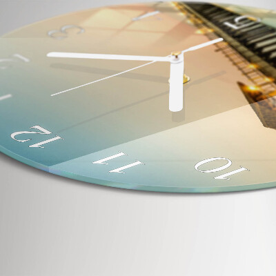 Horloge ronde Passerelle en bois
