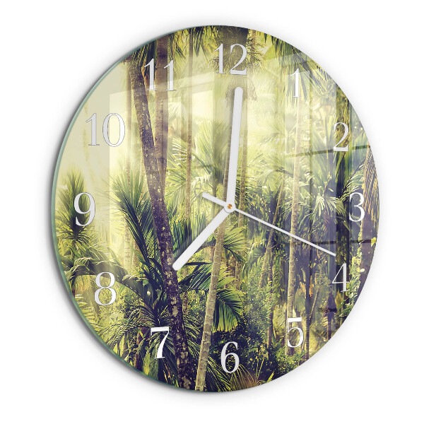 Horloge ronde palmiers