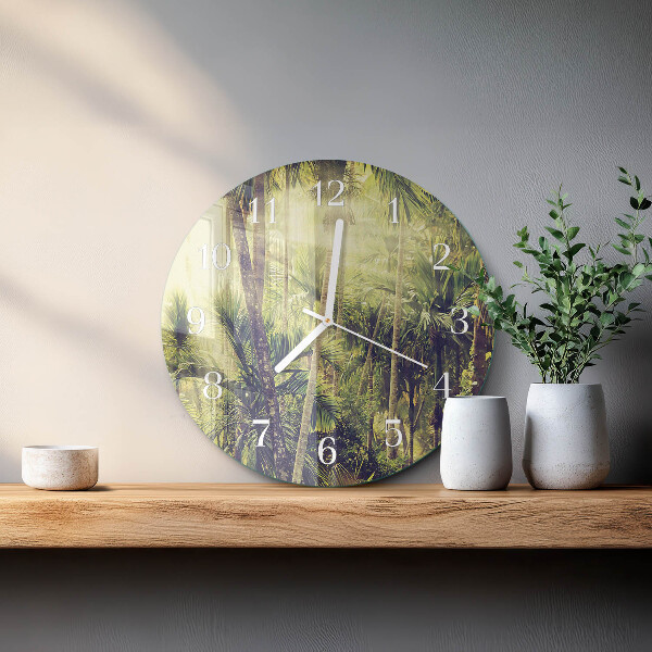 Horloge ronde palmiers