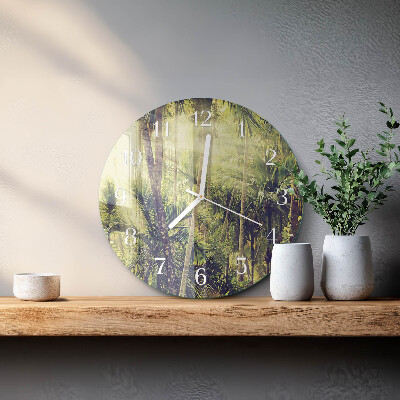 Horloge ronde palmiers
