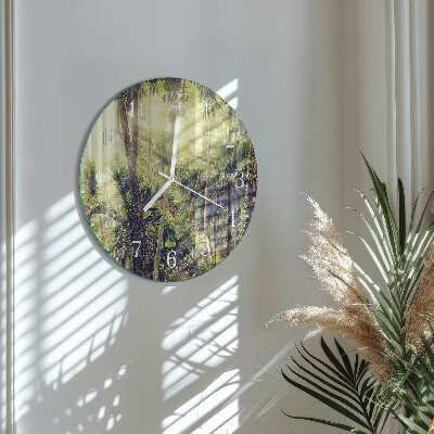 Horloge ronde palmiers