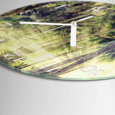 Horloge ronde palmiers