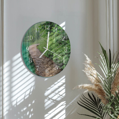 Horloge ronde Passerelle en bois
