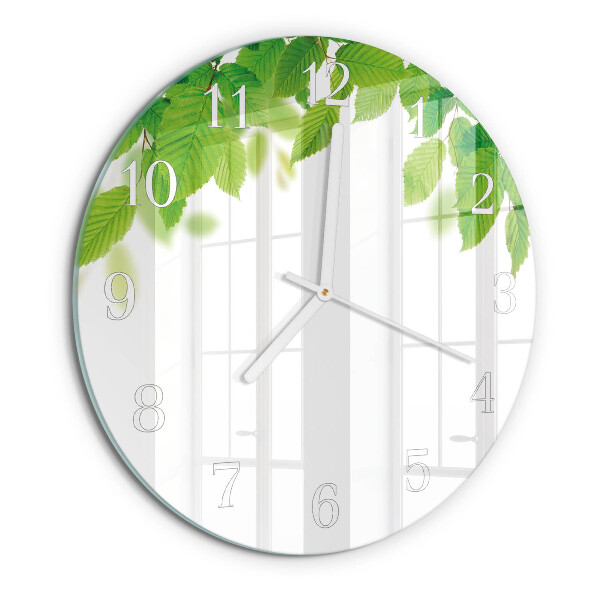 Horloge ronde Feuilles
