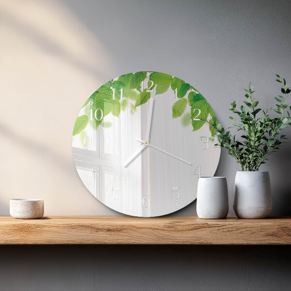 Horloge ronde Feuilles