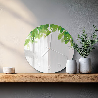 Horloge ronde Feuilles