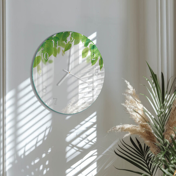Horloge ronde Feuilles