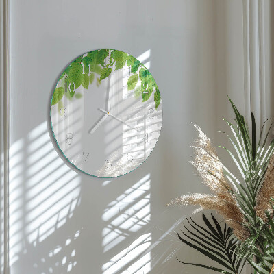 Horloge ronde Feuilles