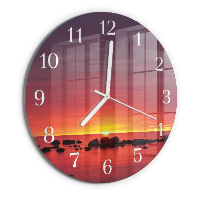 Horloge ronde Coucher de soleil