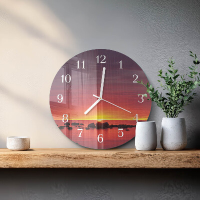 Horloge ronde Coucher de soleil