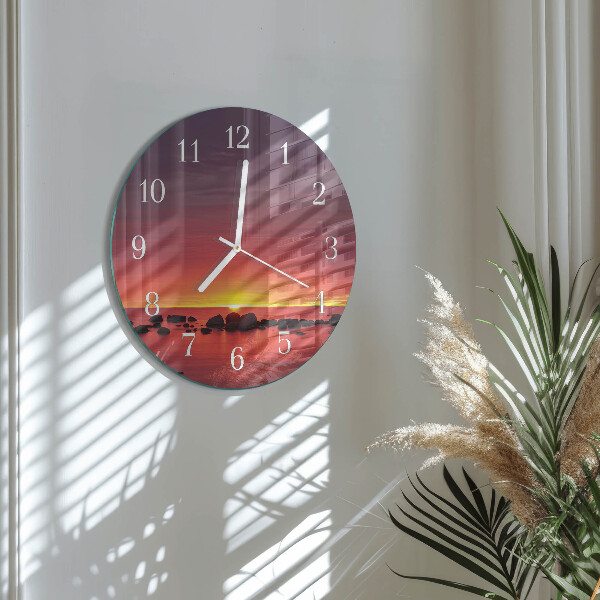 Horloge ronde Coucher de soleil