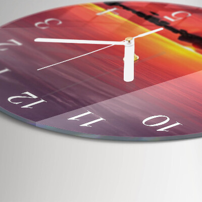 Horloge ronde Coucher de soleil