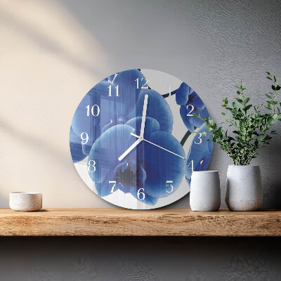 Horloge ronde Orchidée