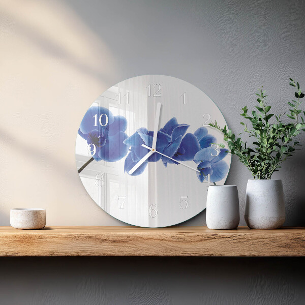Horloge ronde Orchidée
