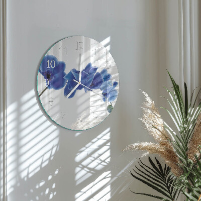 Horloge ronde Orchidée