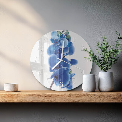 Horloge ronde Orchidée