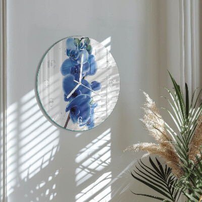 Horloge ronde Orchidée