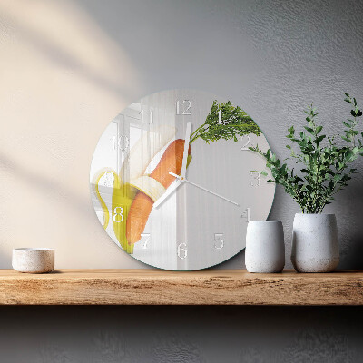 Horloge ronde Carottes et bananes