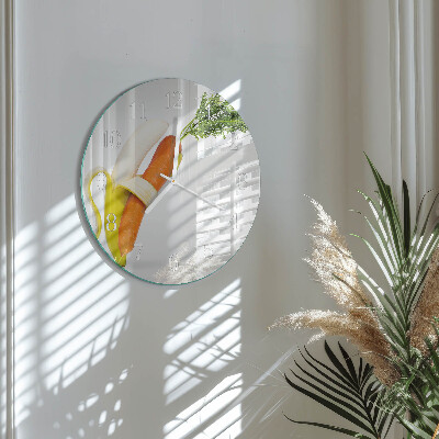 Horloge ronde Carottes et bananes