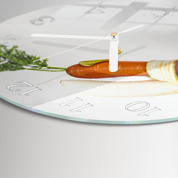 Horloge ronde Carottes et bananes
