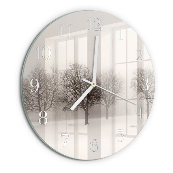 Horloge ronde Hiver
