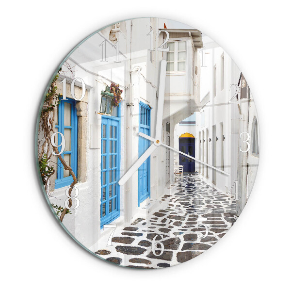 Horloge ronde Santorin