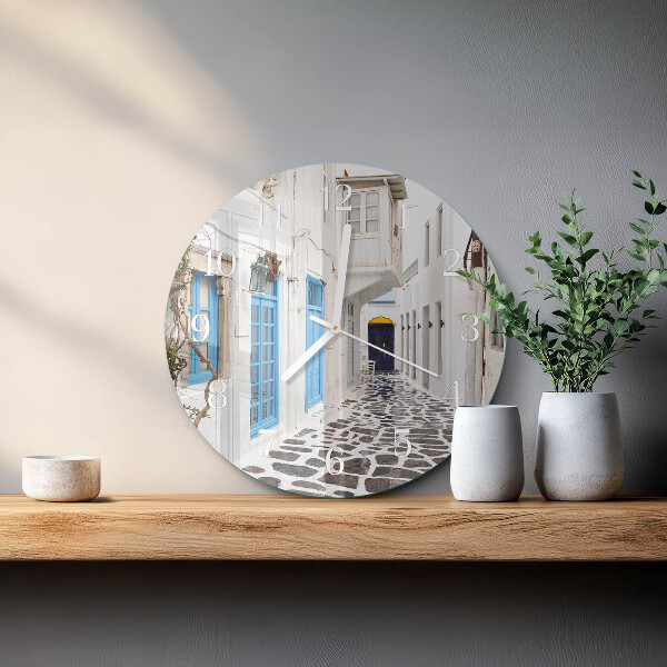 Horloge ronde Santorin