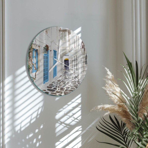 Horloge ronde Santorin
