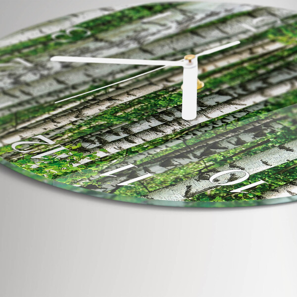 Horloge ronde bouleaux