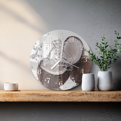 Horloge ronde noix de coco