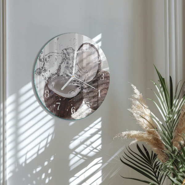 Horloge ronde noix de coco