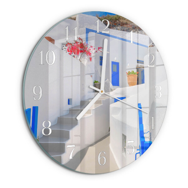 Horloge ronde Santorin