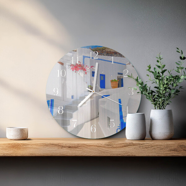 Horloge ronde Santorin