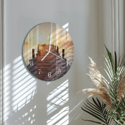 Horloge ronde Pont sur le lac