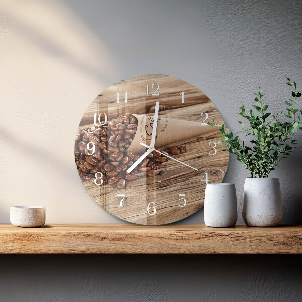 Horloge ronde Café en grains