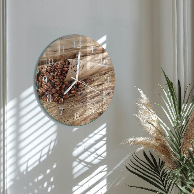 Horloge ronde Café en grains