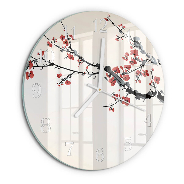 Horloge ronde Fleurs