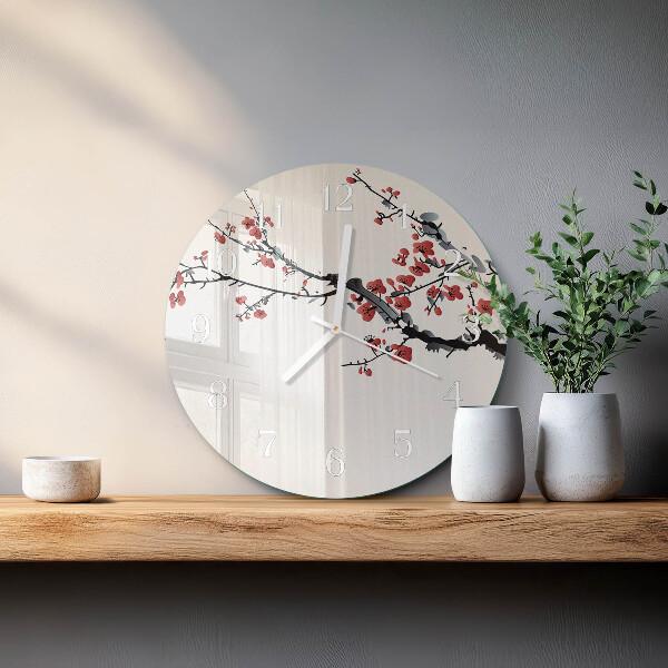 Horloge ronde Fleurs