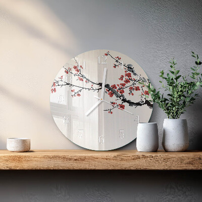 Horloge ronde Fleurs